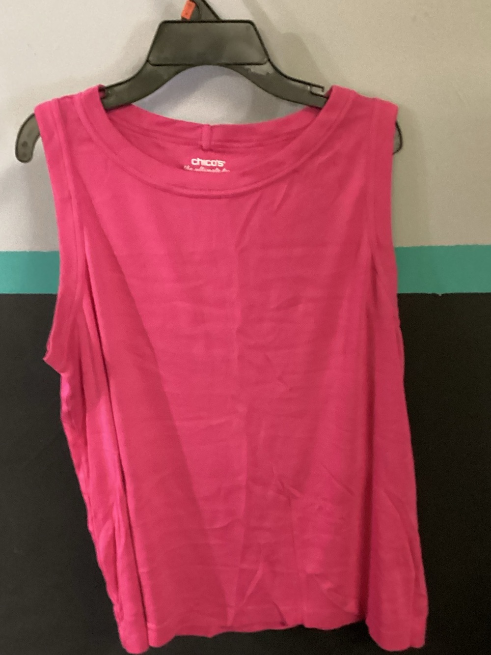Chico's Sleeveless Knit Tank in Vibrant Hot Pink